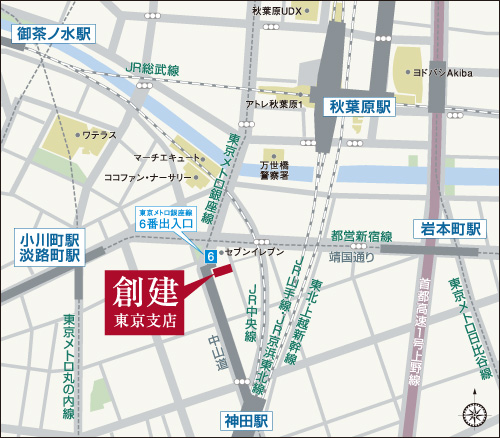 地図：株式会社創建 東京支店