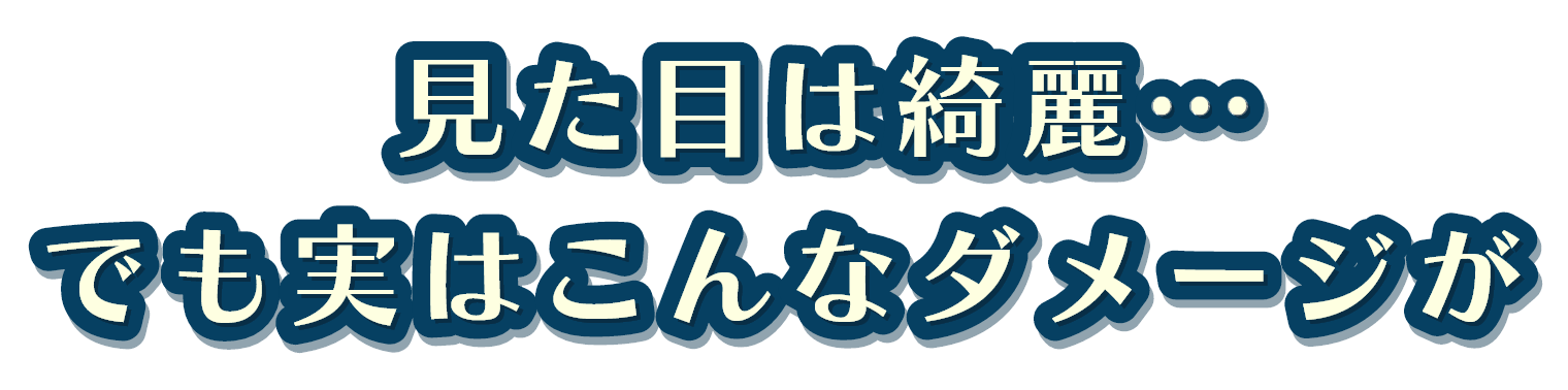 見た目は綺麗…でも実はこんなダメージが